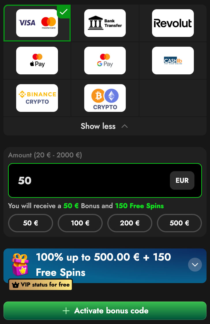 Deposit Options