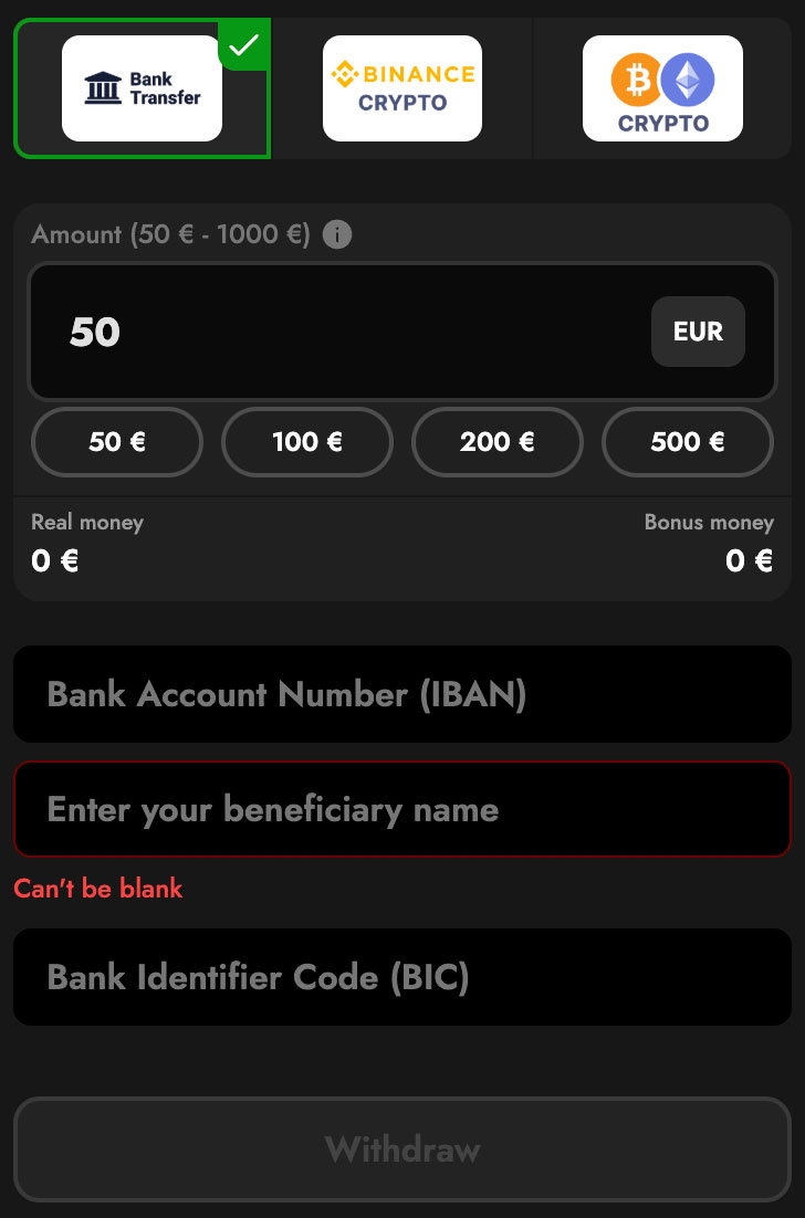 Deposit Options